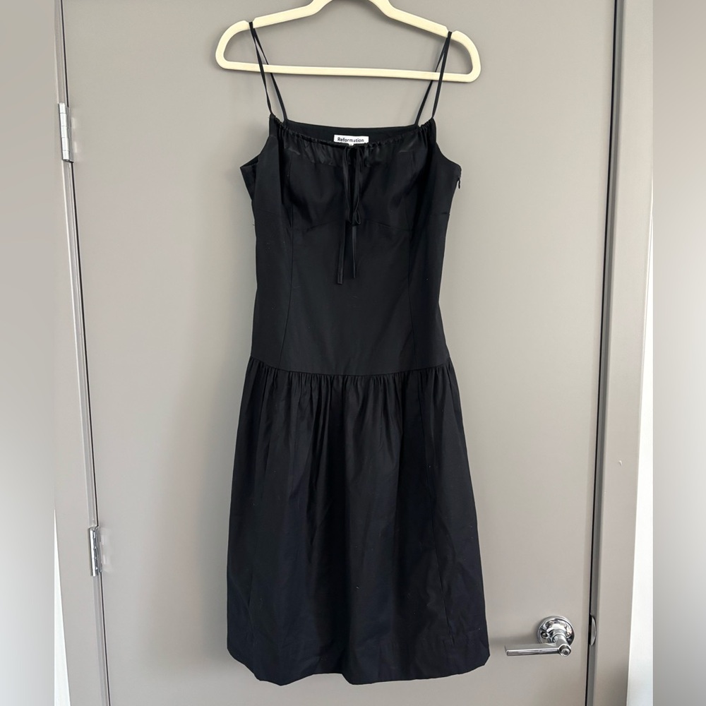 Reformation Analise Sleeveless Square-Neck Midi Dress